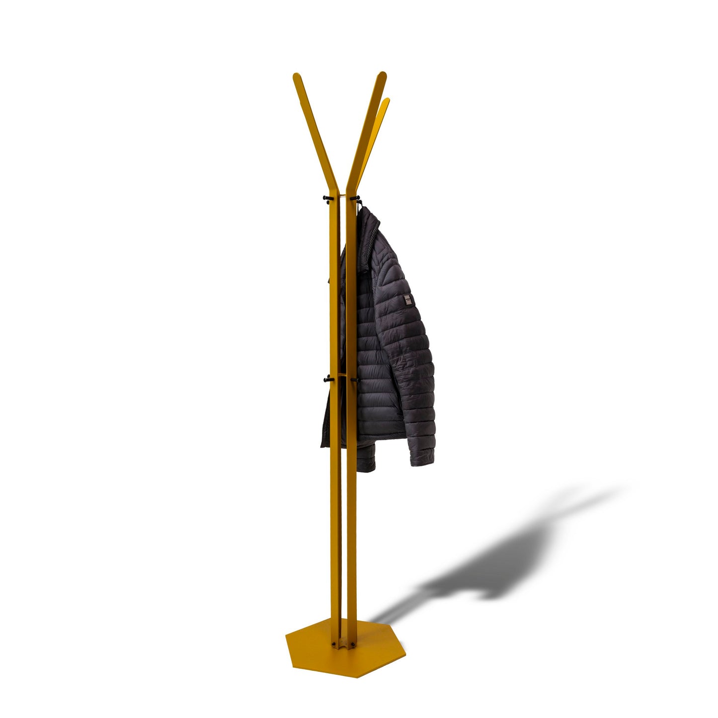 Gorillz Stack Industrial Coat Rack Standing 12 Coat Hooks - Yellow