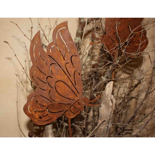 Gartenstecker Rost Deko Schmetterling | trendig dekorieren mit Edelrost