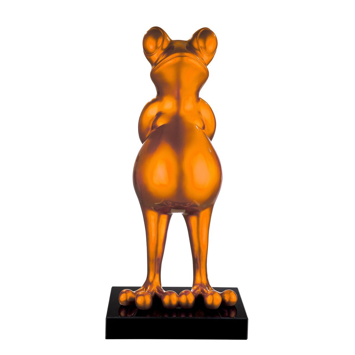 Skulptur, Figur, Tierfigur FROG in orange-metallic aus Poly