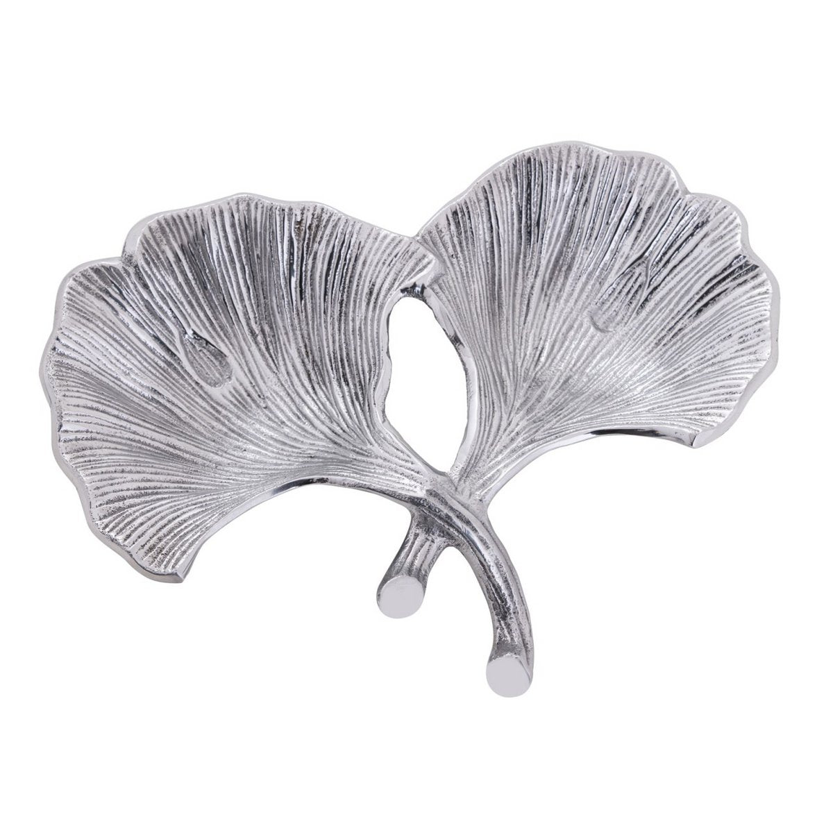 Dekoschale Schale Aluminium Ginkgo 2 Blatt gold o. silber Blattschale