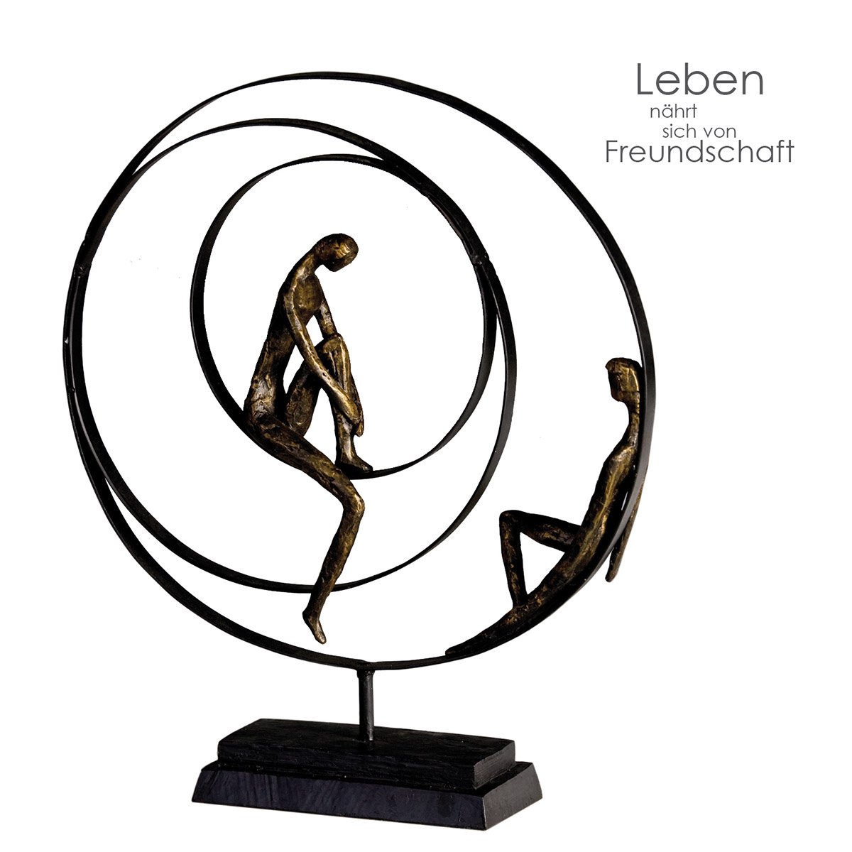 Poly/Metall Skulptur "Patience" bronzefarben H41/B34cm