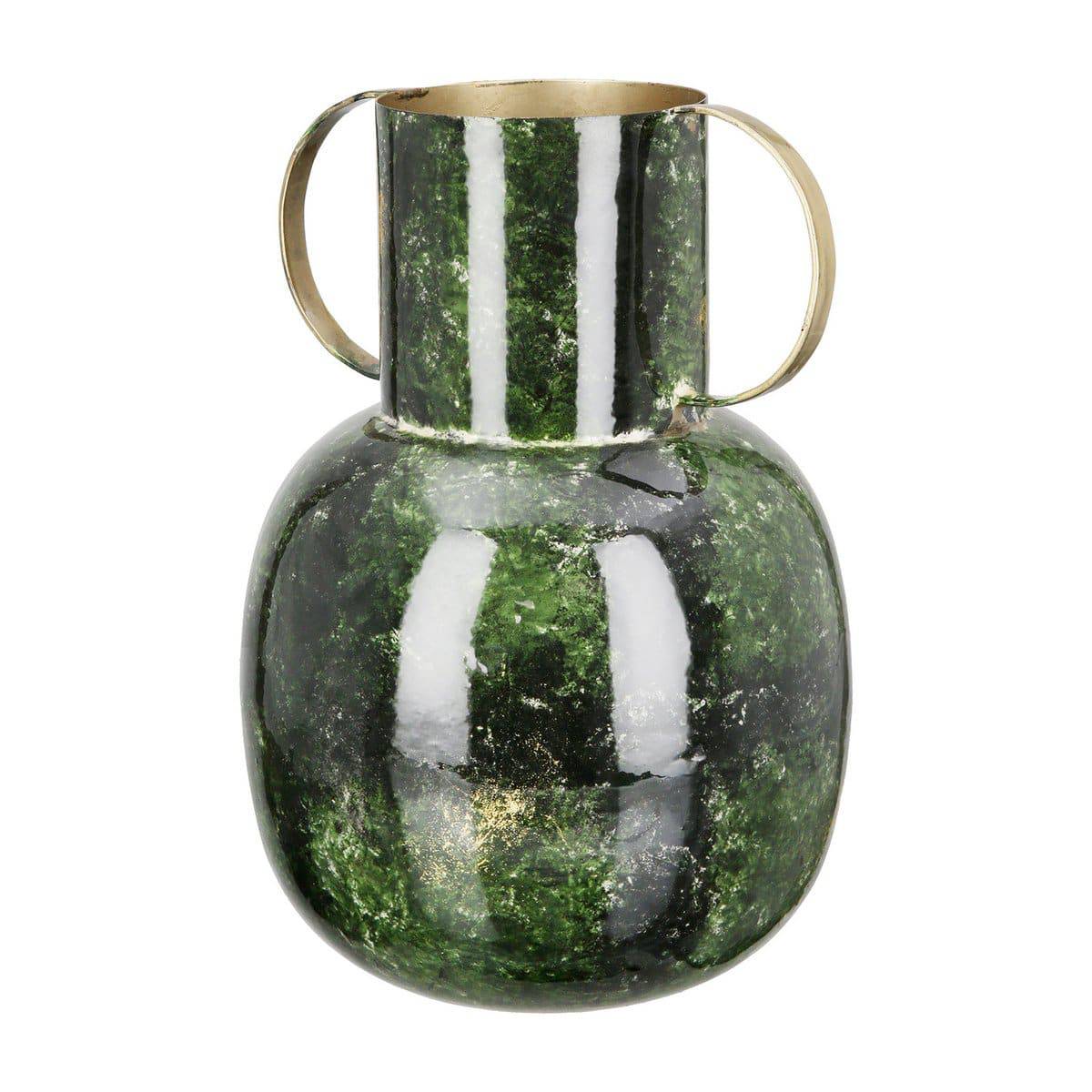 Metall Deko bauchig Vase "Grana" - HOLE-X-WORLD