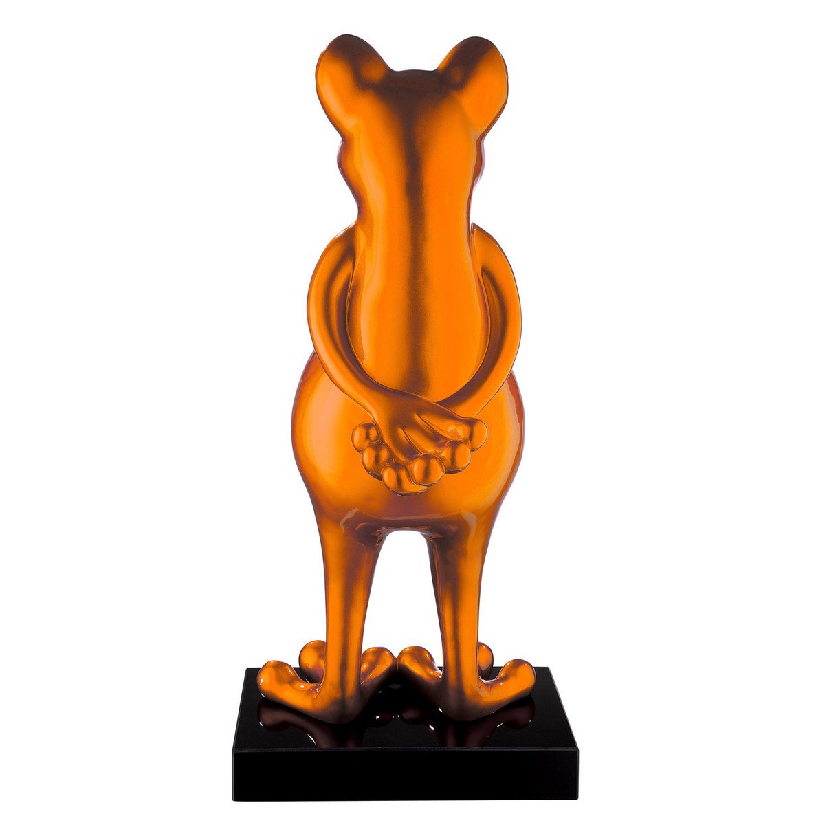 Skulptur, Figur, Tierfigur FROG in orange-metallic aus Poly