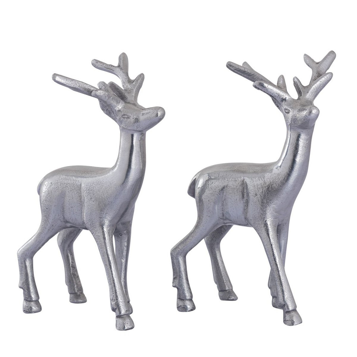 Deko Figur Hirsch VE 8x 2 Stück Tischdekoration Tierfigur silber o. gold Metall Weihnachtsdeko