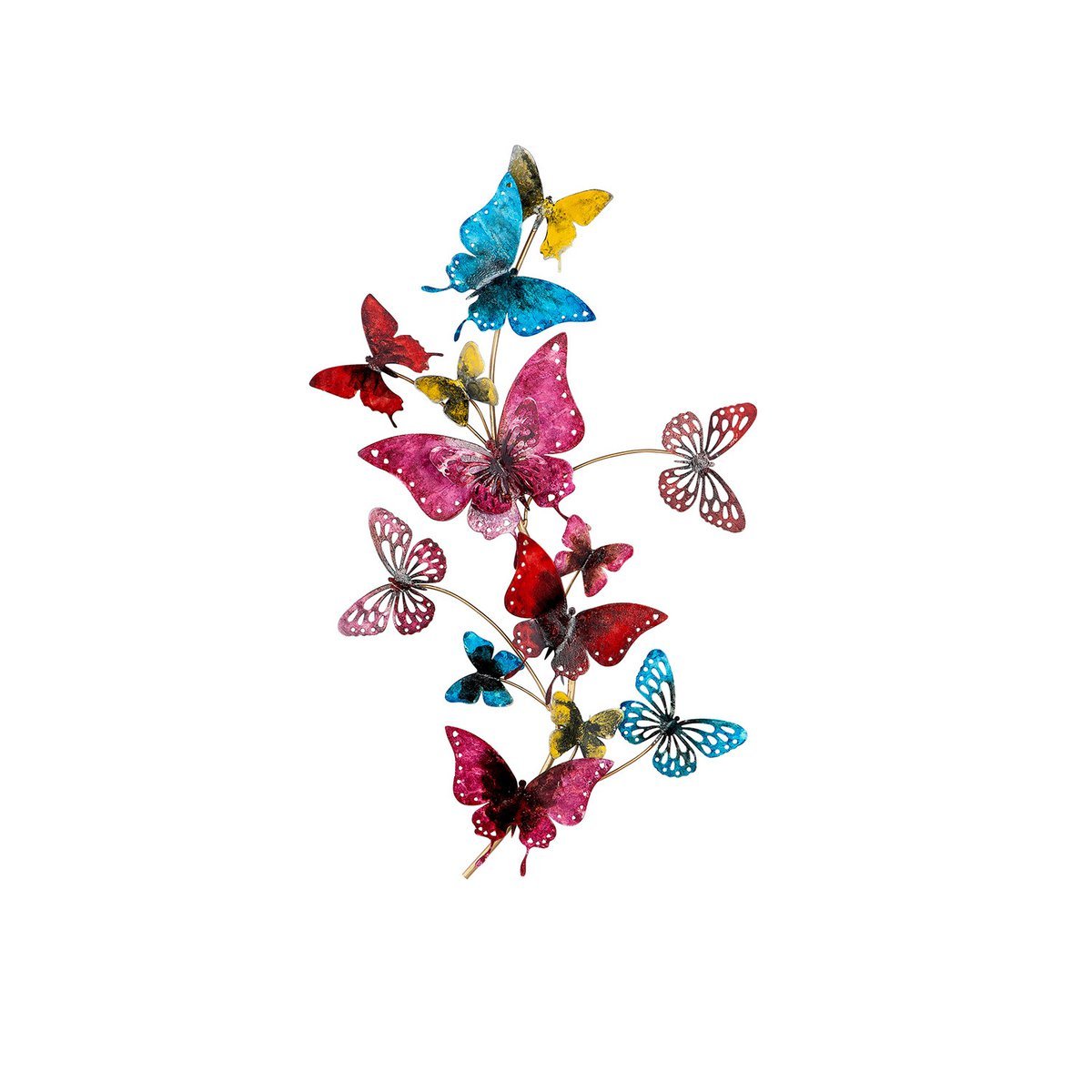 Wandrelief, Wanddekoration, Bild BUTTERFLIES aus Metall