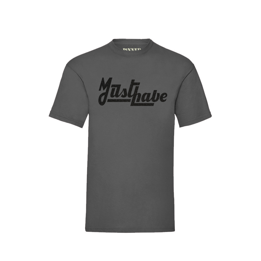 T-Shirt Musthave Black Glitter - Stahlgrau