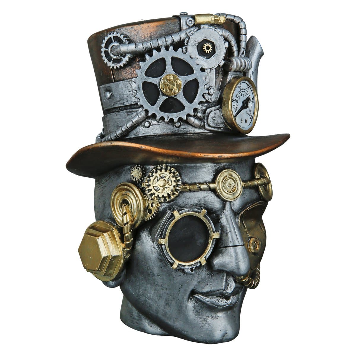 Skulptur, Figur, Fantasy, Steampunk Male silberfarben aus Poly - HOLE-X-WORLD