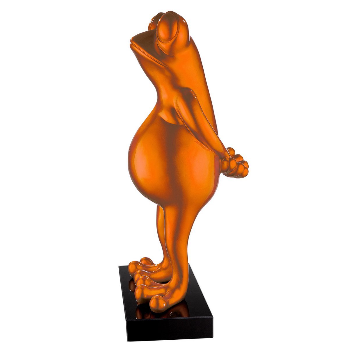 Skulptur, Figur, Tierfigur FROG in orange-metallic aus Poly