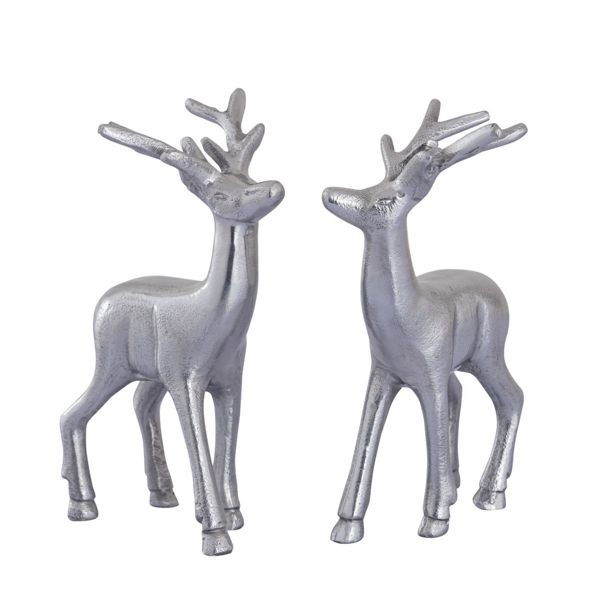 Deko Figur Hirsch VE 8x 2 Stück Tischdekoration Tierfigur silber o. gold Metall Weihnachtsdeko