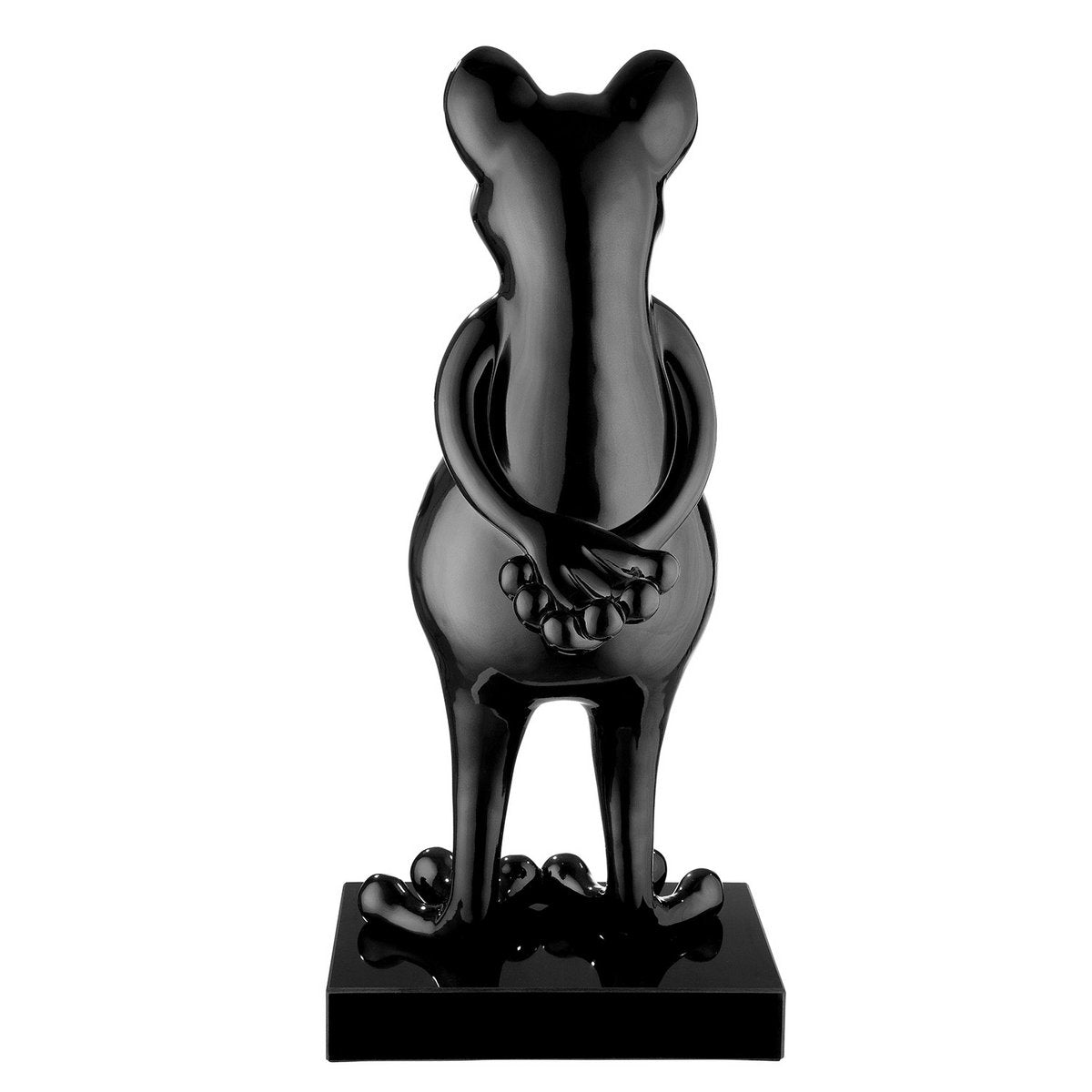 Skulptur, Figur, Tierfigur, Objekt FROG in schwarz-metallic aus Poly