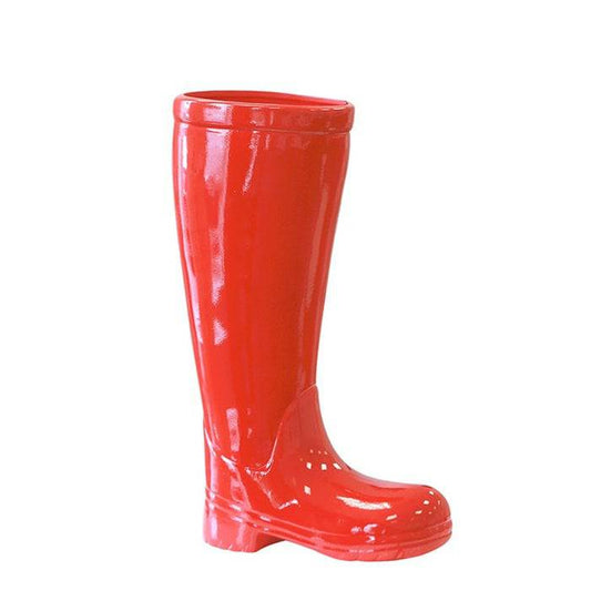 Keramik Schirmständer "Stiefel" rot H.45cm - HOLE-X-WORLD