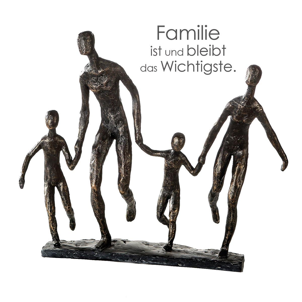 Poly Skulptur "Familie" bronzefarben - HOLE-X-WORLD