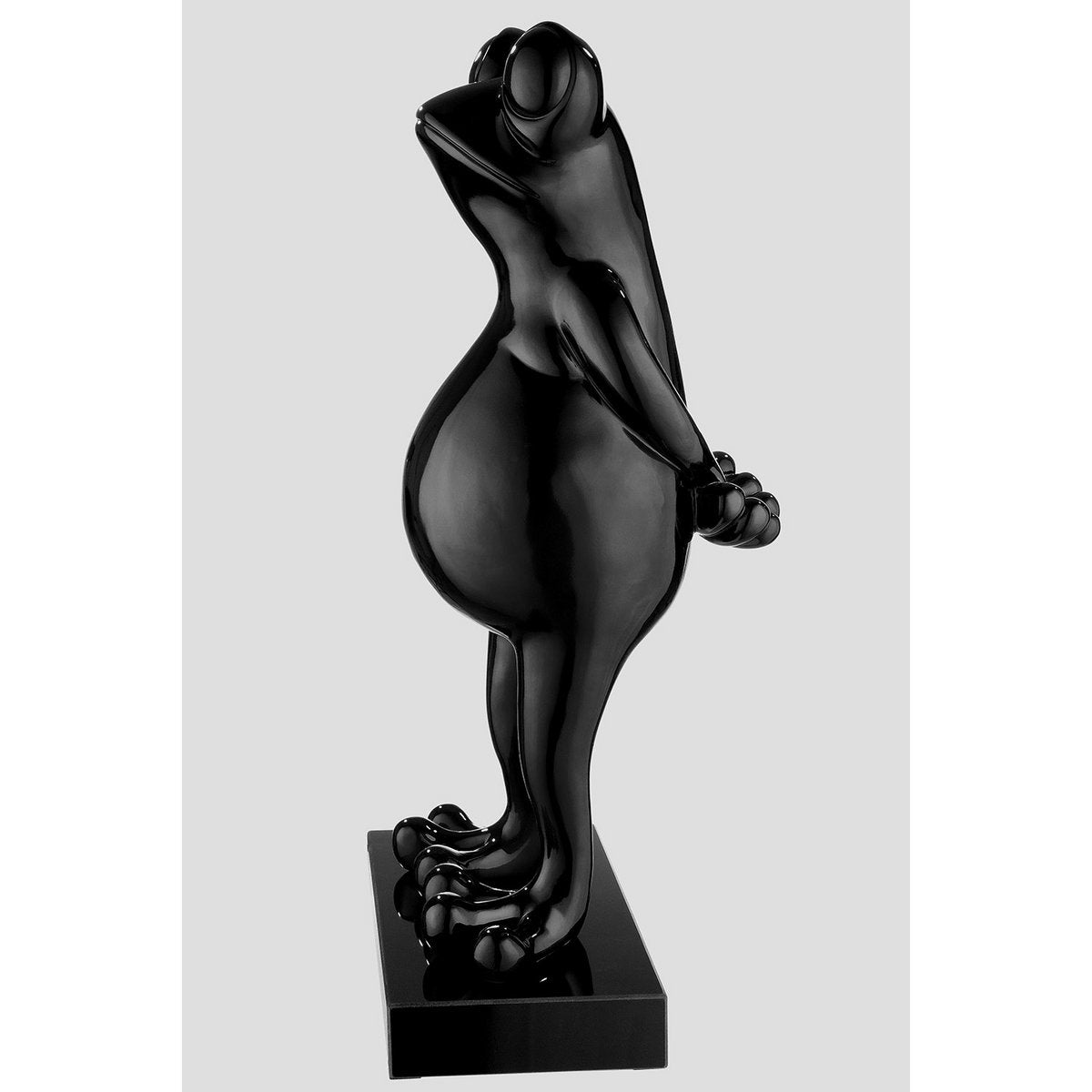 Skulptur, Figur, Tierfigur, Objekt FROG in schwarz-metallic aus Poly
