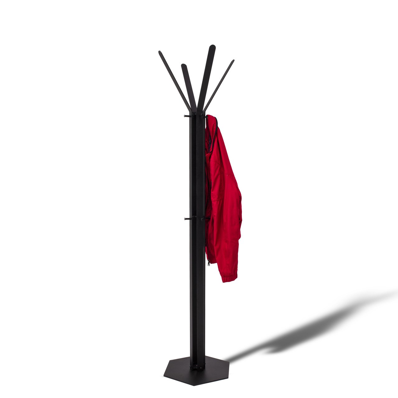 Gorillz Stack - Coat rack Standing - Industrial Design - 12 Hooks- Black