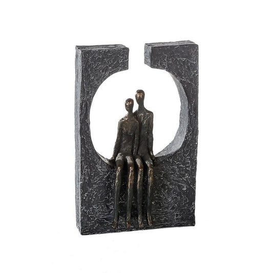 Poly Skulptur "Zweisamkeit" bronzefarben - HOLE-X-WORLD