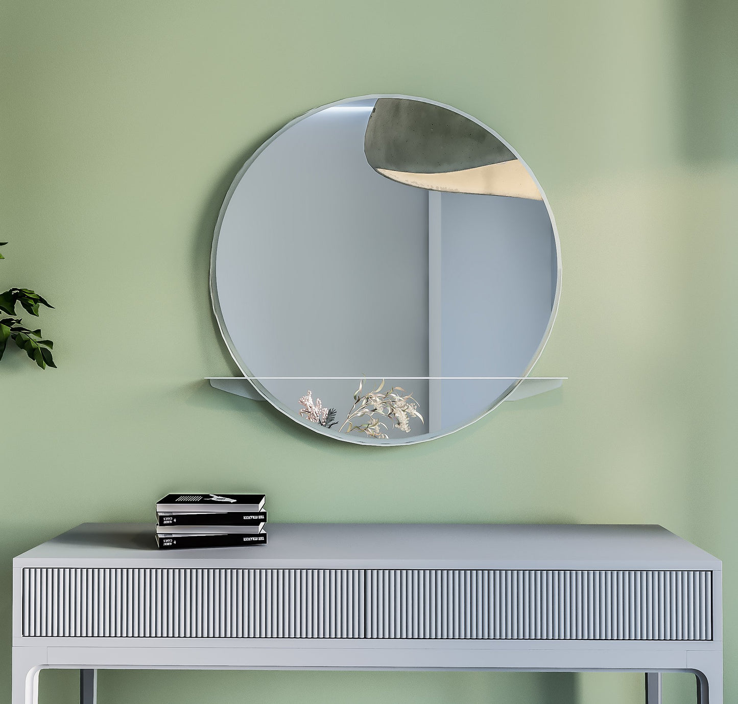 Spiegel Alien 80 - weißer zeitloser Spiegel mit Regal im trendigen Design by Gorillz