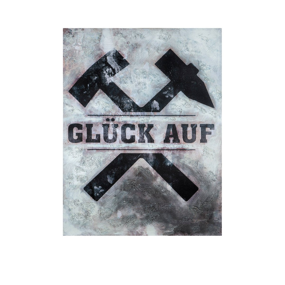 Holz/Leinen Bild Gemälde "Glück Auf"