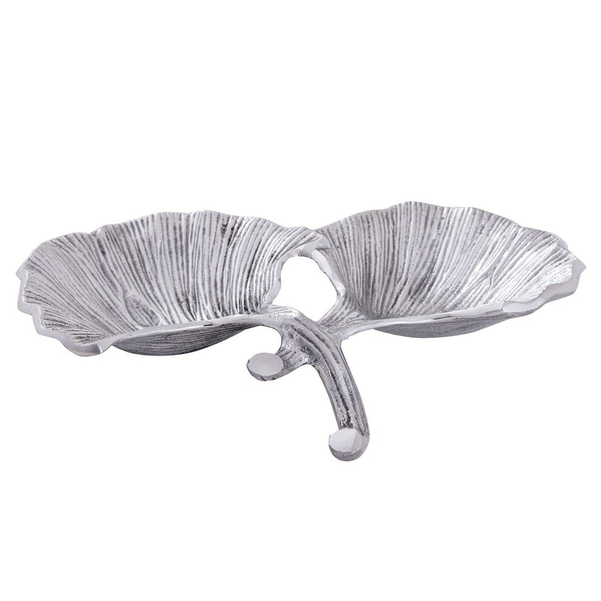 Dekoschale Schale Aluminium Ginkgo 2 Blatt gold o. silber Blattschale