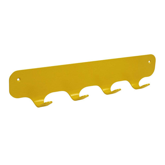 GORILLZ Rounded Four Industrial Wall Coat Rack 4 Coat Rack Hooks - Yellow - HOLE-X-WORLD