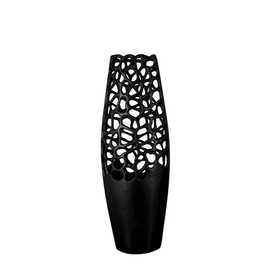 Vase, Blumenvase OSAKA in schwarz, aus Aluminium
