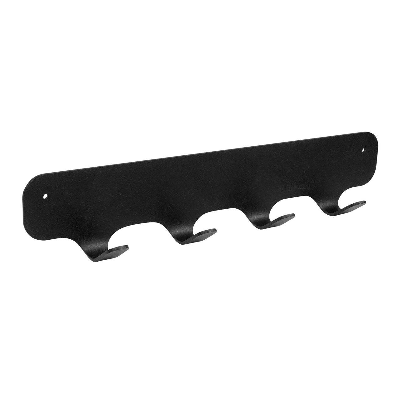 GORILLZ Rounded Four Industrial Wall Coat Rack 4 Coat Rack Hooks - Black - HOLE-X-WORLD