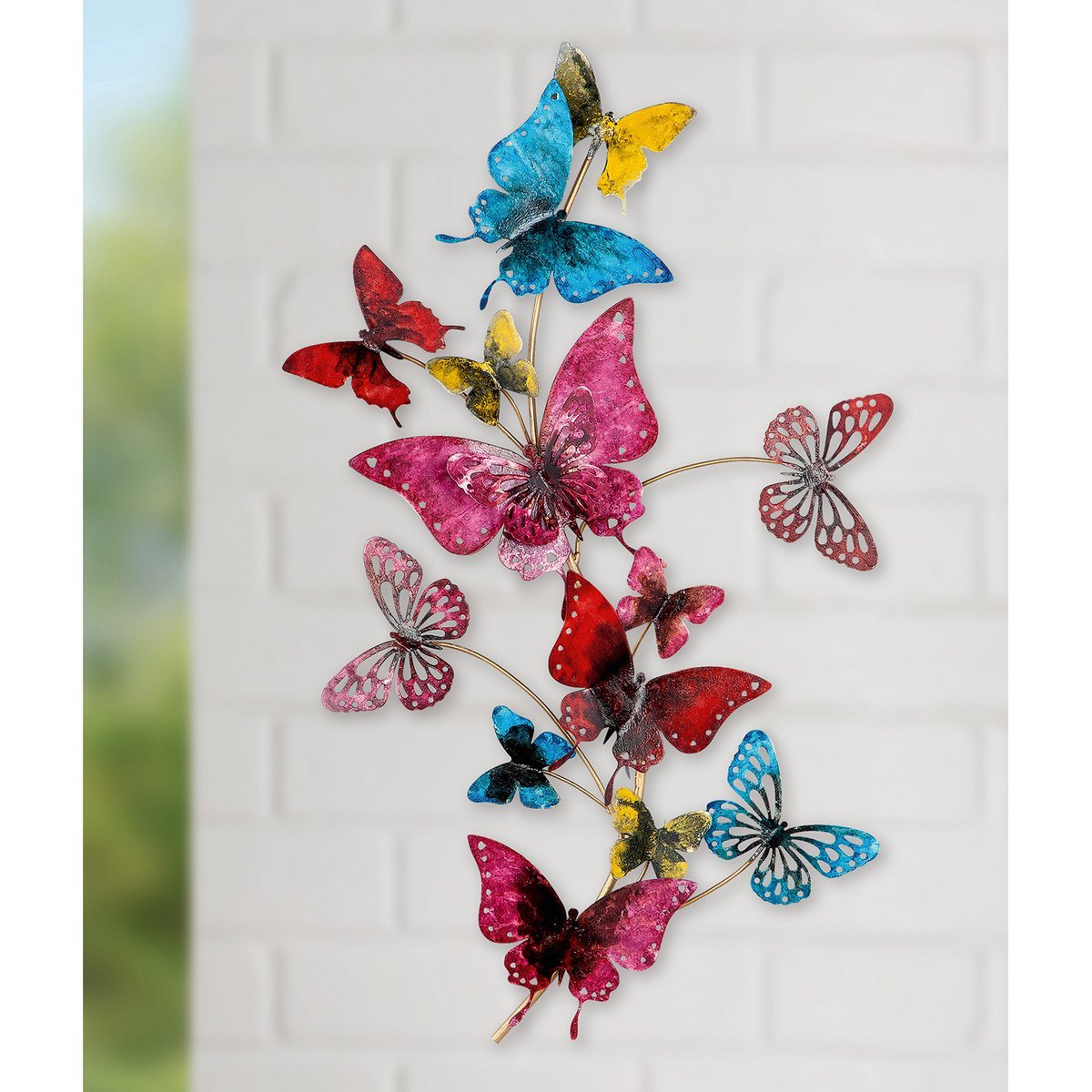 Wandrelief, Wanddekoration, Bild BUTTERFLIES aus Metall