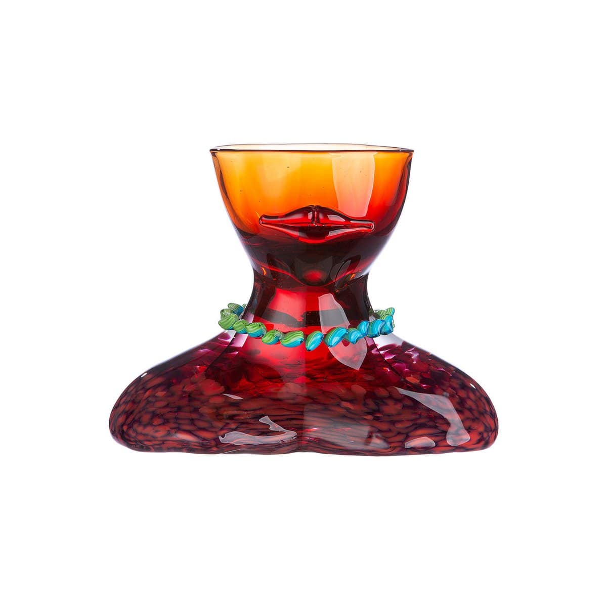 Schale, Vase, Glas Art SKINNY in rot - HOLE-X-WORLD