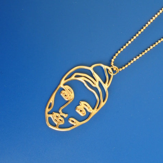 Halskette "WOMAN" in GOLD aus Öko-Messing und 24K vergoldeten 925 Silber Kette