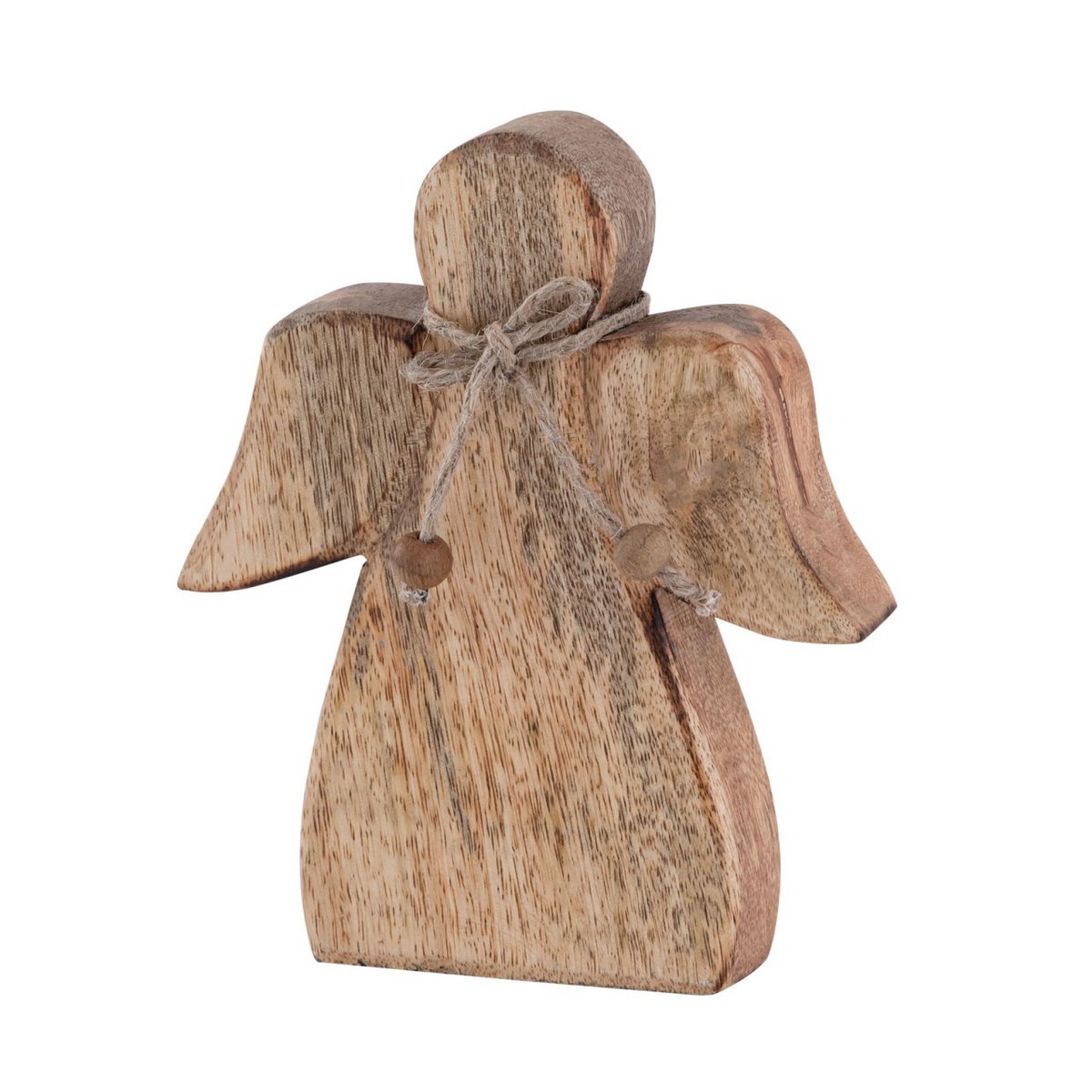 Dekofigur Engel Holzfigur 15x13cm Glücksengel Weihnachtsdekoration Mangoholz