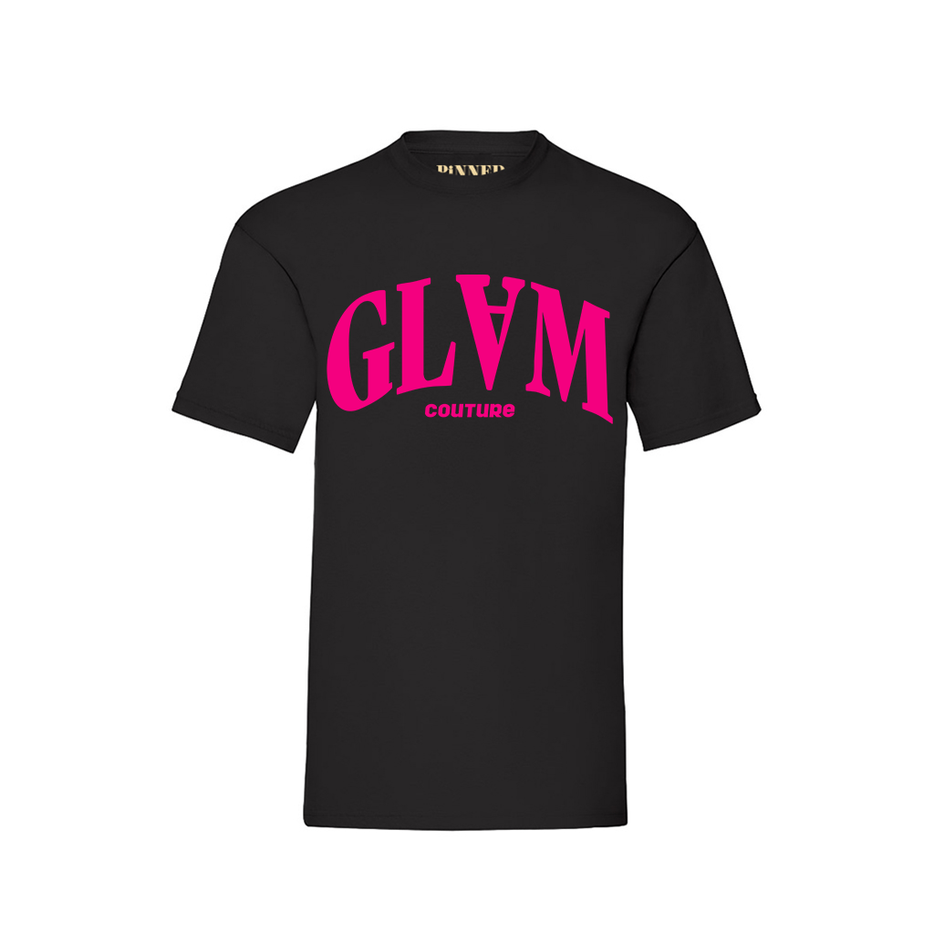 T-Shirt Glam Couture Pink Velvet - Schwarz - HOLE-X-WORLD