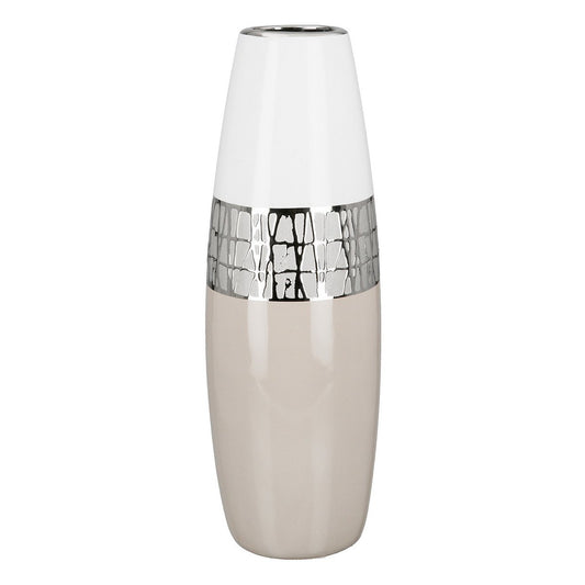 Vase, Blumenvase, Kegelvase PICO  in beige-weiß aus Keramik