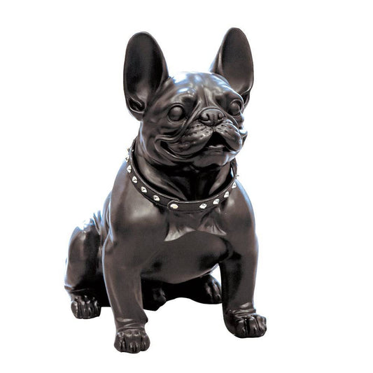 Poly Figur "Bulldog" schwarz matt H.42,5cm - HOLE-X-WORLD