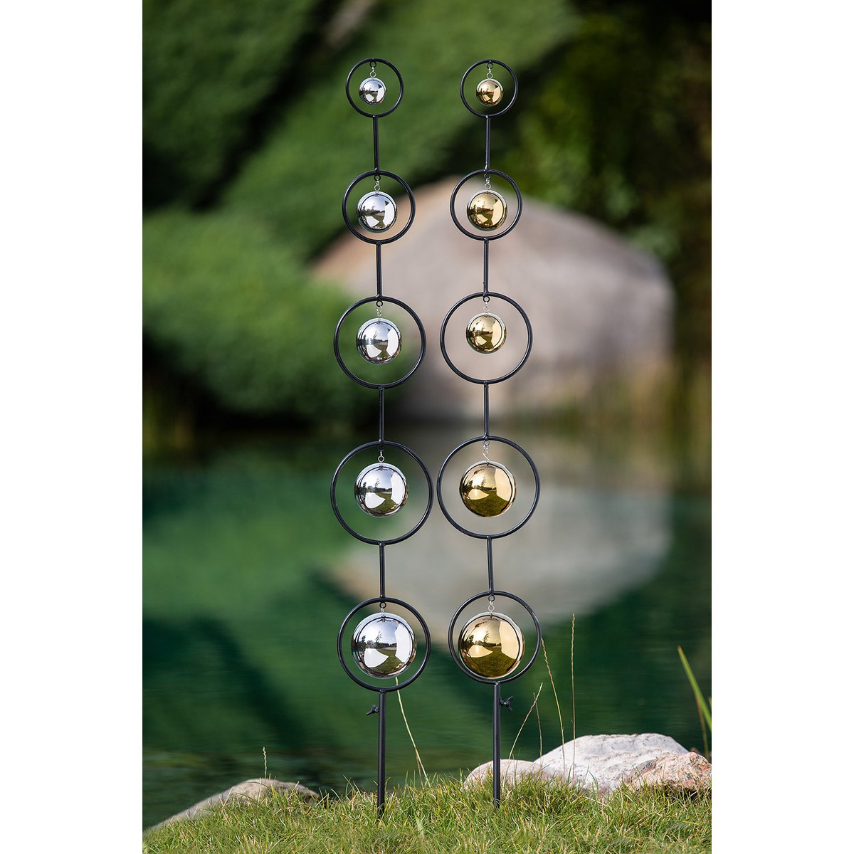 Stecker, Dekoration, Garten, Gartenstecker BALLS aus EDELSTAHL