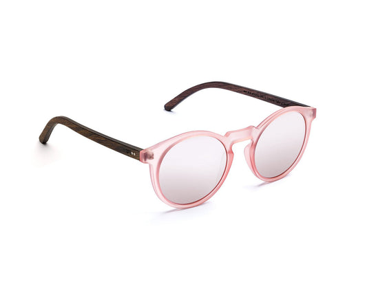 Molly - Sonnenbrille aus Walnussholz  rosa, nachhaltig und UV 400-Schutz made in Germany by WOODEN AMSTERDAM