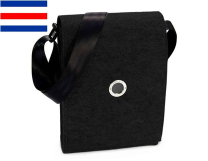 HOLE-X CHARLIE Umhängetasche Filz schwarz Bringe Deine Tasche zum Leuchten DIN A4 passt rein - HOLE-X-WORLD