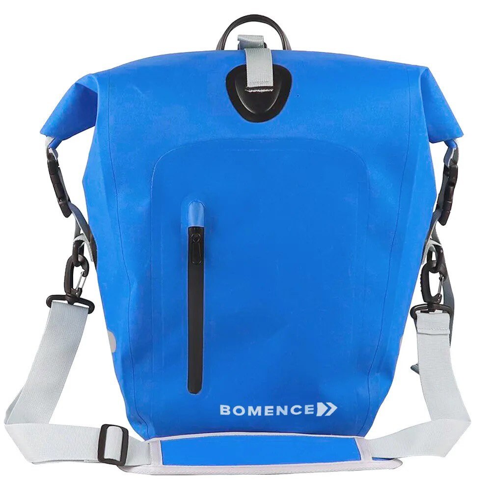 Fahrradtasche für Gepäckträger, 100% wasserdicht, blau, "Abenteurer" von Bomence