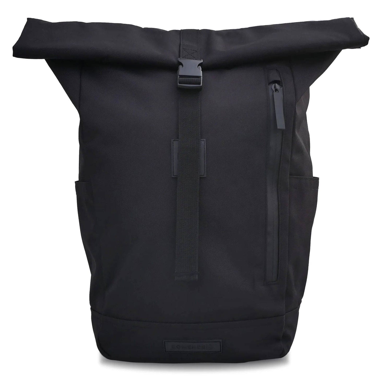 ULTRA LEICHT Rolltop Eco Rucksack Damen & Herren, wasserabweisend, aus recycelten PET Flaschen, schwarz von Bomence