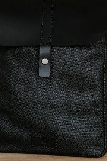 NORDLICHT Rucksack FRIIS schwarz Segeltuch und hochwertiges Echtleder Lieblingsteil