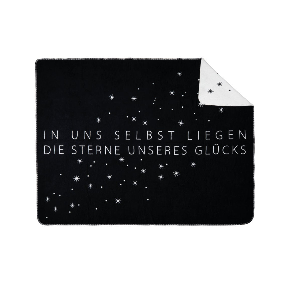 Mondnacht Decke Kuscheldecke "Die Sterne des Glücks" in shwarz 150 x 200cm