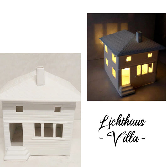 Lichthaus STADTVILLA von RÄDER aus weißem Porzellan handgemacht sorgt für wohnliche Akzente..., Teelicht, Kerzenhalter