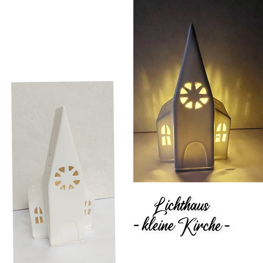 Lichthaus KLEINE KIRCHE von Räder aus weißem Porzellan handgemacht sorgt für wohnliche Akzente..., Teelicht, Kerzenhalter