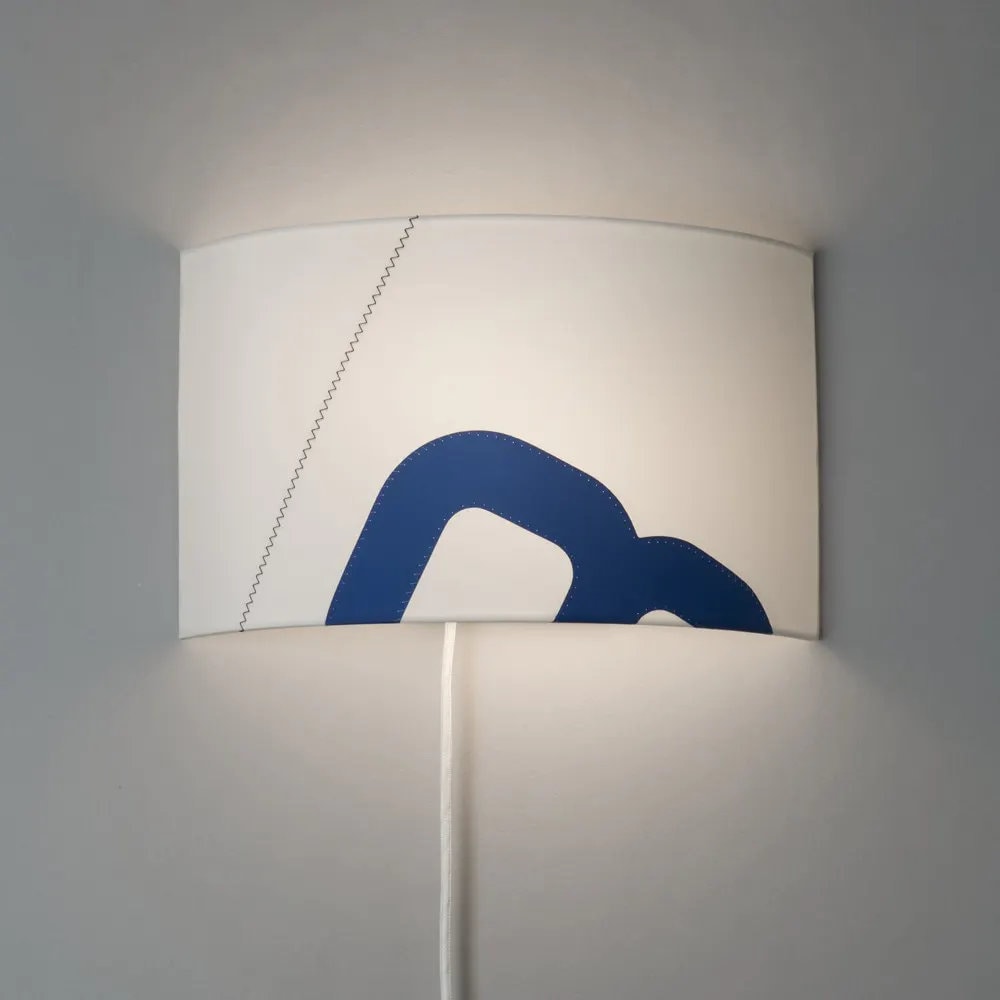 Wandlampe Heimathafen aus Segel (blau)