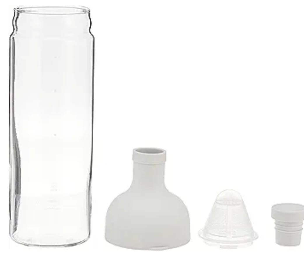 Teebereiter-Set, Teeflasche mit Sieb + 2 Tassen "FILTER IN BOTTLE" 750ml, in grau